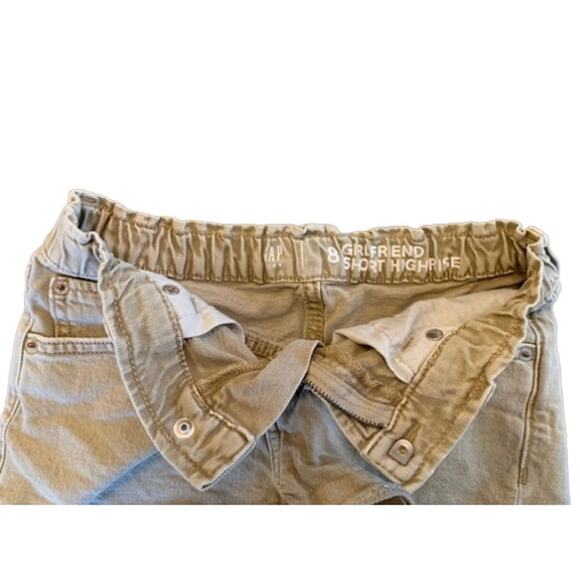 Gap-Girlfriend-High Rise-Jean Shorts-Stretch-Denim-Cotton-Khaki-Tan-Girls-8 - Picture 3 of 5